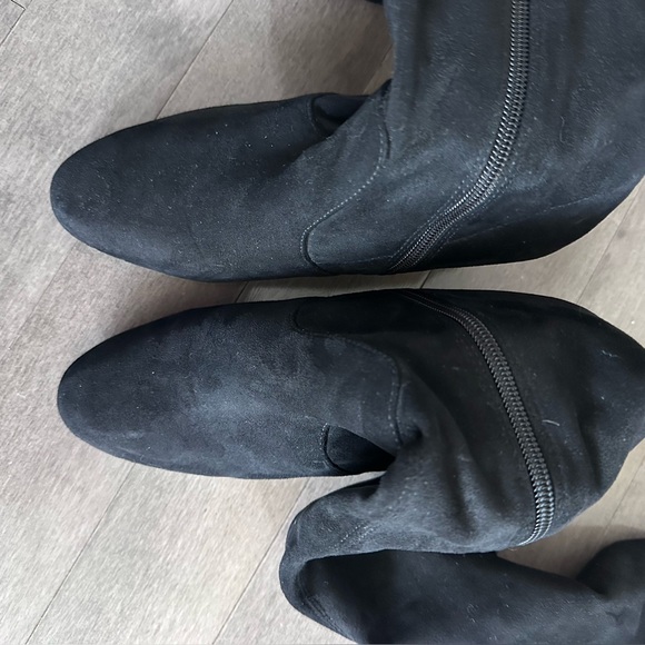 Steve Madden over the knee boots block heel almond black faux suede Loyal 7,5 - Picture 4 of 8